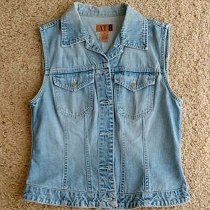 Ann Taylor Distressed Denim Vest.  Worn Twice.  Sm